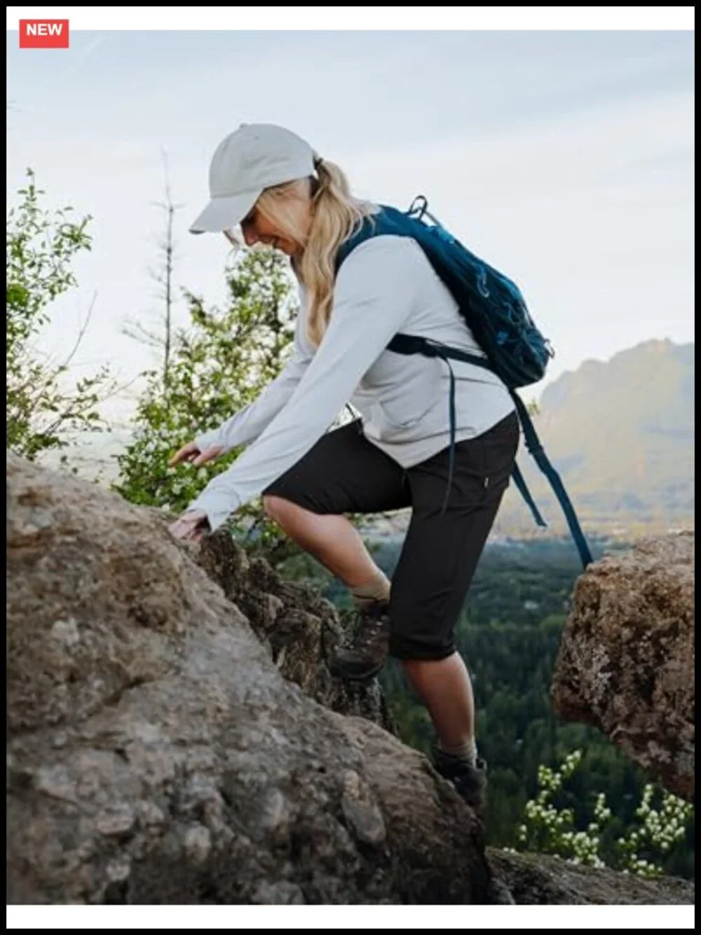 Women's Long Hiking Shorts with Zipper Pockets, Quick Dry, UPF 50+